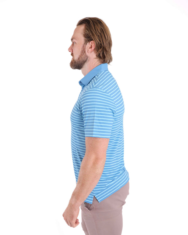 Teal/light Blue Stripes Polo