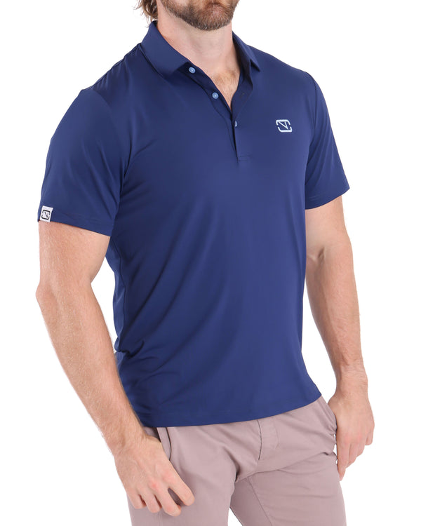 Navy/Light Blue Solid Polo